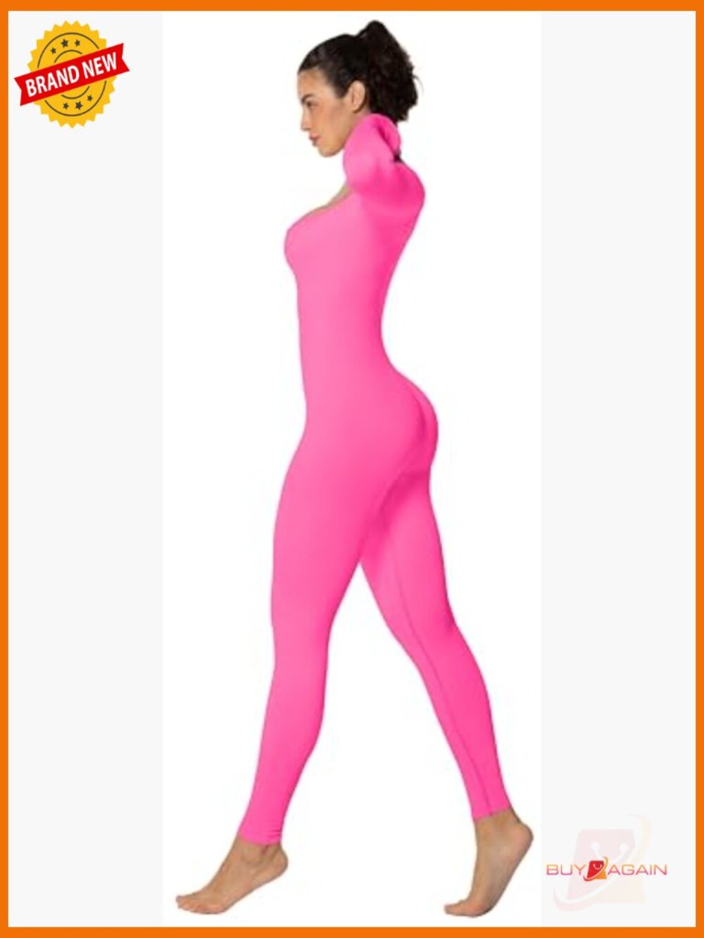 Long Sleeve Square Neck Bodysuit Jumpsuit Scrunch Leggings - Picture 2 of 7